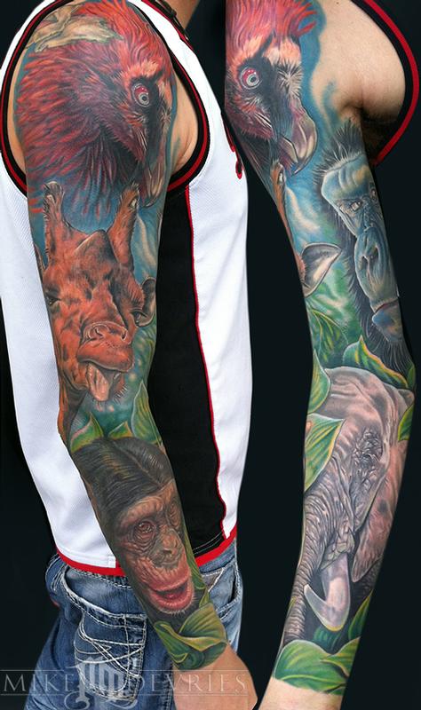 Mike DeVries : Tattoos : Custom : Animal Sleeve