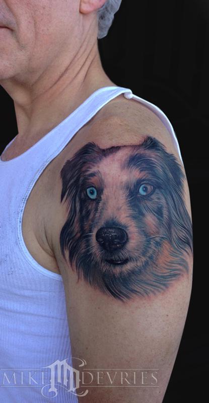 Mike DeVries : Tattoos : Nature Animal : Dog Portrait