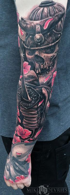 japanese samurai sleeve tattoo
