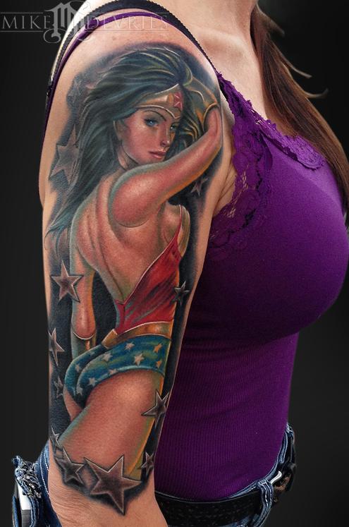 wonder woman arm tattoo