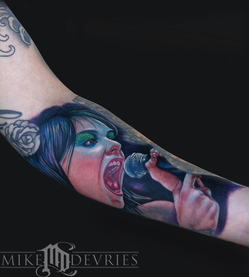 Mike DeVries : Tattoos : Portrait : Bjork Tattoo