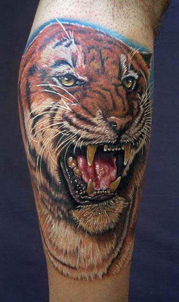 Mike DeVries : Tattoos : Animal : Tiger Tattoo