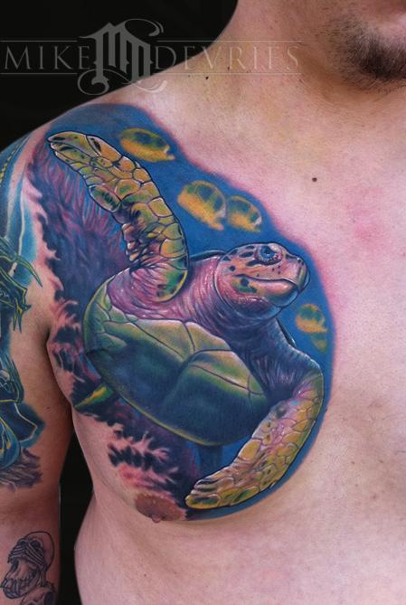 Sea Turtle Tattoo by Mike DeVries: TattooNOW