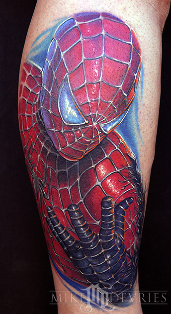 Mike DeVries : Tattoos : Movie : Spider Man Tattoo